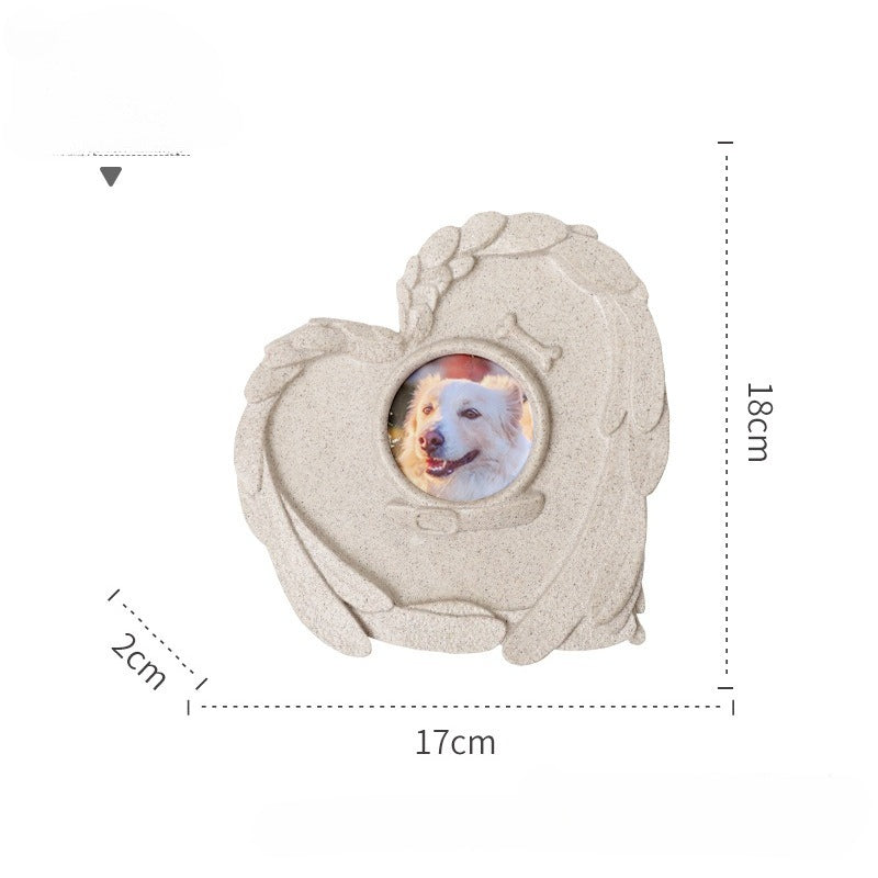 Pet Grave Marker Pet Funeral Memorial Love Angel Tombstone Cat Dog with Frame Heart Sacrifice Tag Ornament