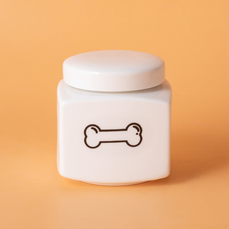 Pet Urn Ceramic Urn Dog Cat Ceramic Pet Memorial Jar Funeral Supplies Sealed Lid Bone Jar