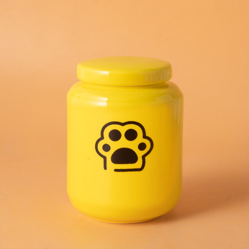Pet Urn Dog Cat Ceramic Pet Memorial Jar Sealed with Lid Bone Jar Funeral Supplies