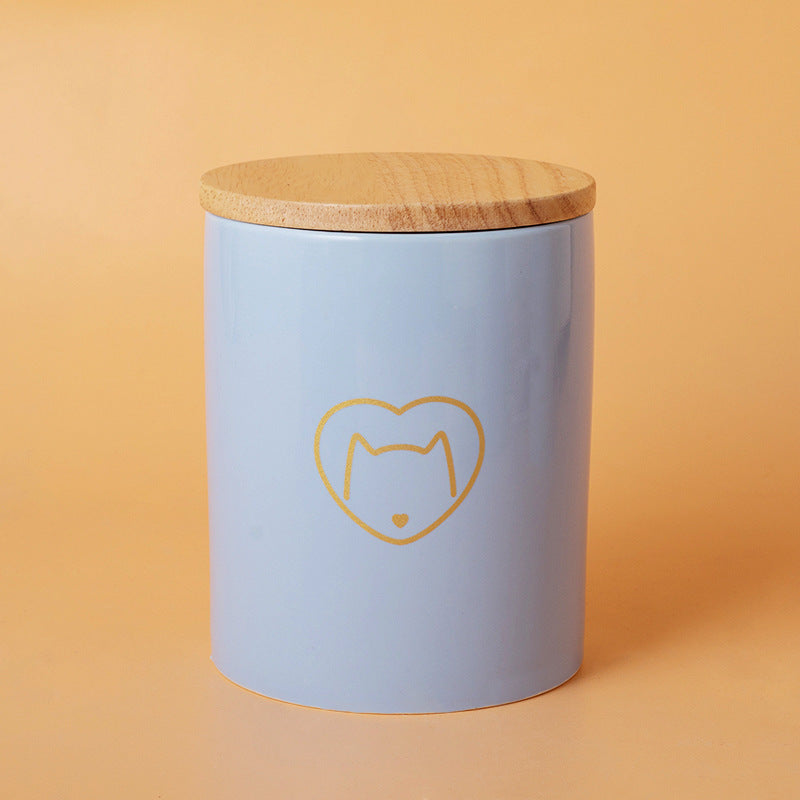Pet Urn Blue Pet Urn Ceramic Urn Cat Dog Hair Collection Memories Memorial Storage Cross-border Wholesale