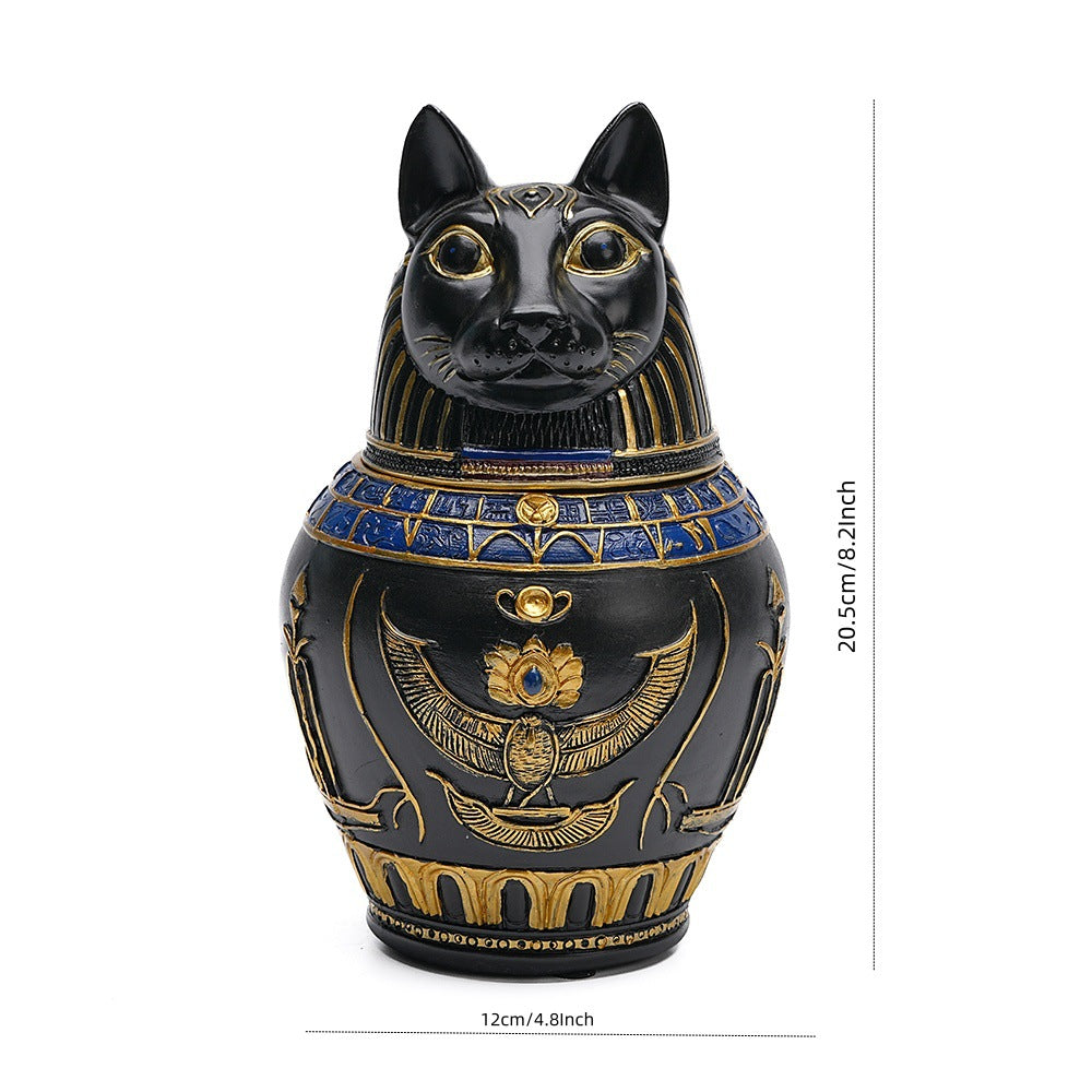 Pet Urn Egyptian Pharaoh Pet Urn Old Gods Protect Anubis God Dog Death Urn Cat Jar Ornament