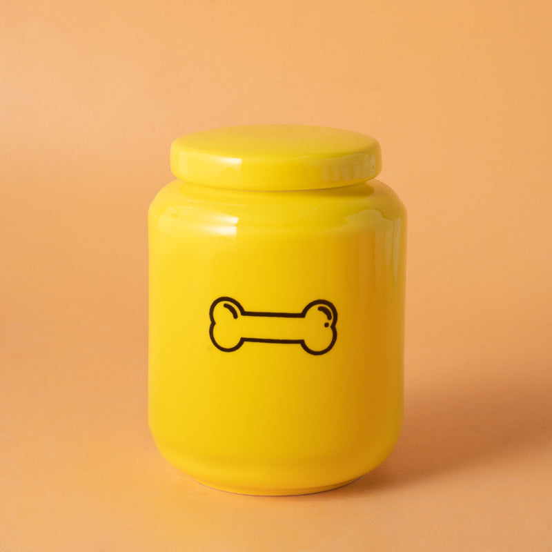 Pet Urn Dog Cat Ceramic Pet Memorial Jar Sealed with Lid Bone Jar Funeral Supplies