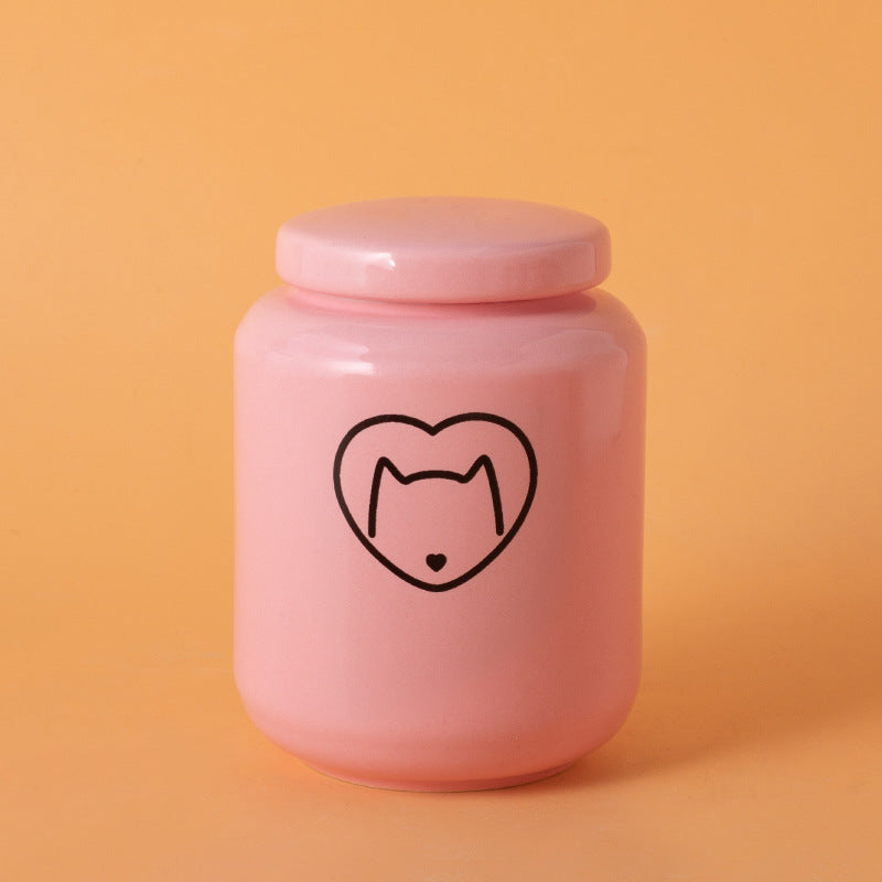 Pet Urn Dog Cat Ceramic Pet Memorial Jar Sealed with Lid Bone Jar Funeral Supplies