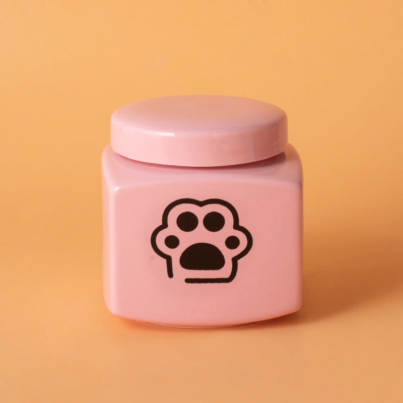 Pet Urn Ceramic Urn Dog Cat Ceramic Pet Memorial Jar Funeral Supplies Sealed Lid Bone Jar