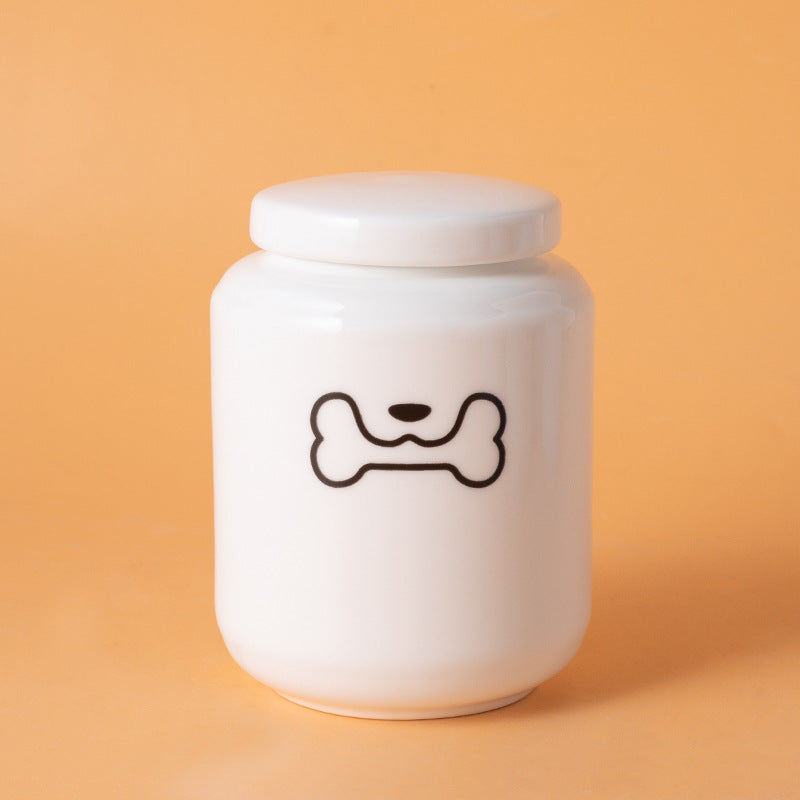 Pet Urn Dog Cat Ceramic Pet Memorial Jar Sealed with Lid Bone Jar Funeral Supplies