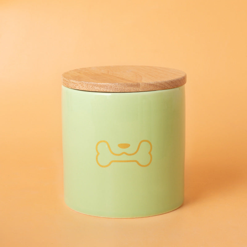 Pet Urn Green Urn Cat and Dog Large Ceramic Urn Wood Cover Sealed Waterproof Funeral Supplies Pet