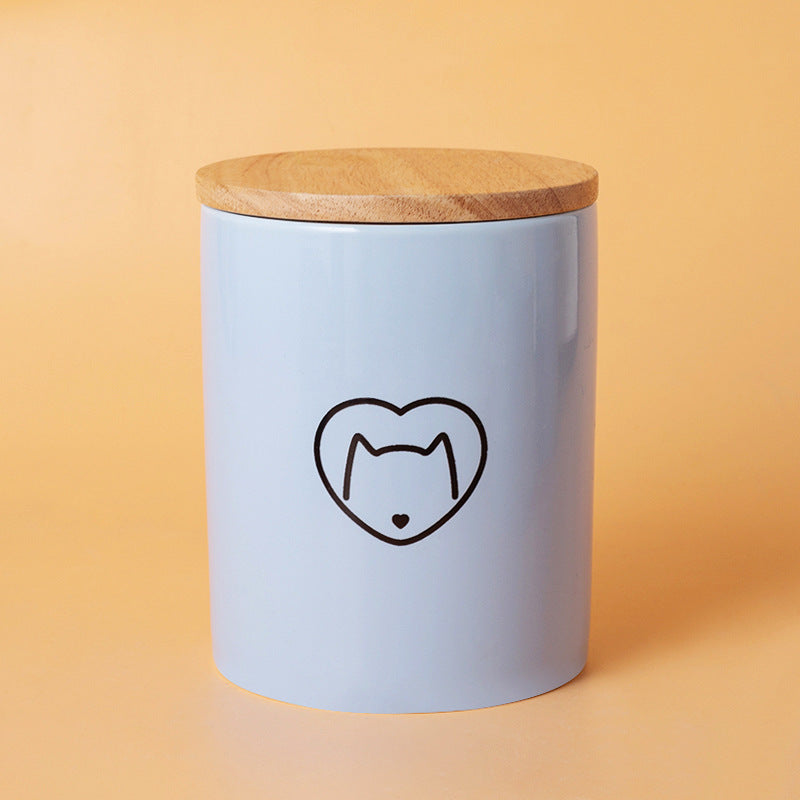 Pet Urn Blue Pet Urn Ceramic Urn Cat Dog Hair Collection Memories Memorial Storage Cross-border Wholesale