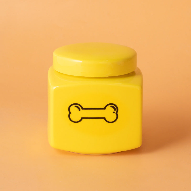 Pet Urn Ceramic Urn Dog Cat Ceramic Pet Memorial Jar Funeral Supplies Sealed Lid Bone Jar
