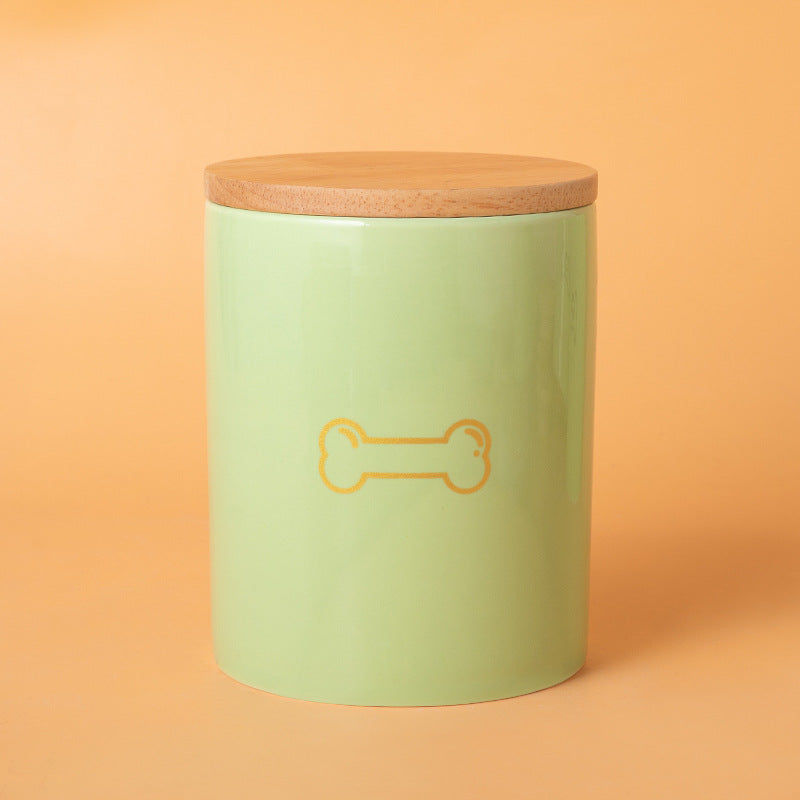 Pet Urn Green Urn Cat and Dog Large Ceramic Urn Wood Cover Sealed Waterproof Funeral Supplies Pet