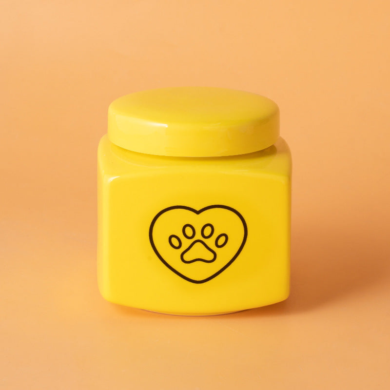 Pet Urn Ceramic Urn Dog Cat Ceramic Pet Memorial Jar Funeral Supplies Sealed Lid Bone Jar