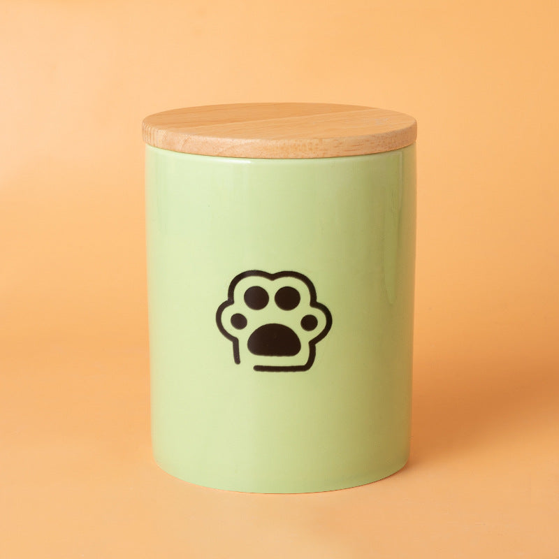 Pet Urn Green Urn Cat and Dog Large Ceramic Urn Wood Cover Sealed Waterproof Funeral Supplies Pet