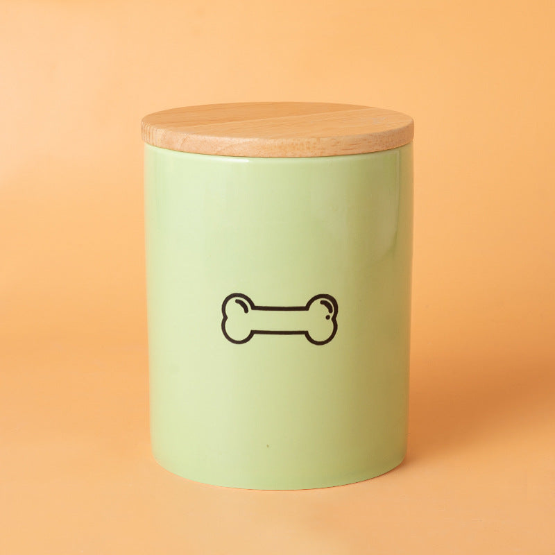 Pet Urn Green Urn Cat and Dog Large Ceramic Urn Wood Cover Sealed Waterproof Funeral Supplies Pet