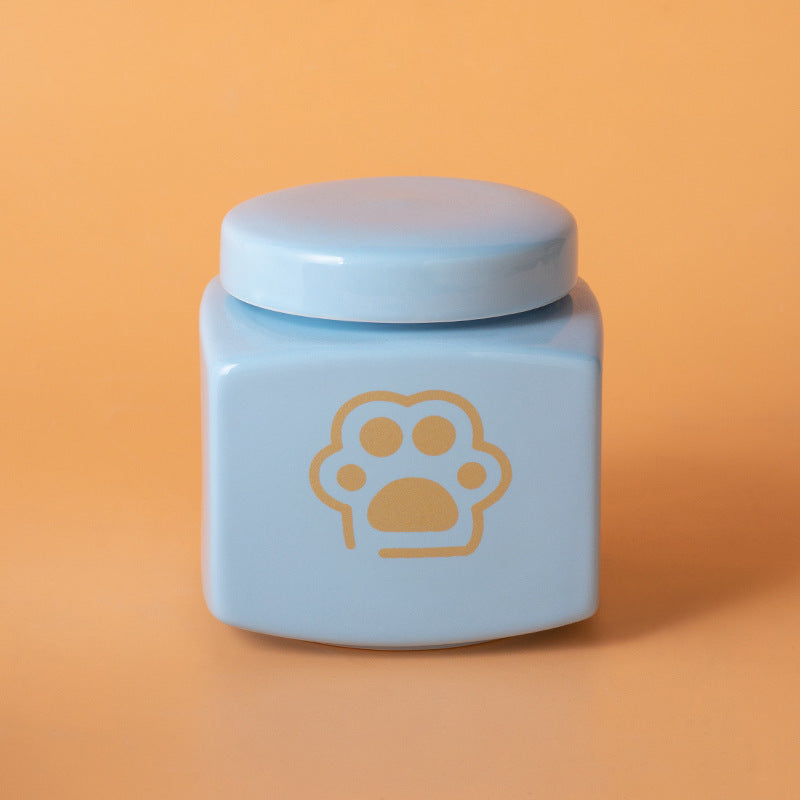 Pet Urn Ceramic Urn Dog Cat Ceramic Pet Memorial Jar Funeral Supplies Sealed Lid Bone Jar