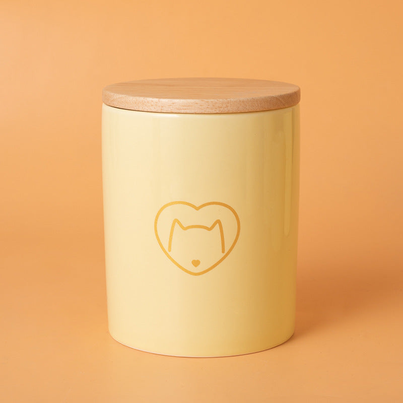 Pet Urn Yellow Pet Urn Medium and Small Dog Sealed Moisture-proof Urn Cat Dog Large Medium Small Ceramic Urn