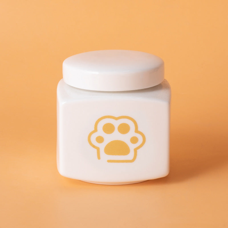 Pet Urn Ceramic Urn Dog Cat Ceramic Pet Memorial Jar Funeral Supplies Sealed Lid Bone Jar