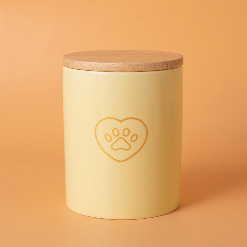Pet Urn Yellow Pet Urn Medium and Small Dog Sealed Moisture-proof Urn Cat Dog Large Medium Small Ceramic Urn