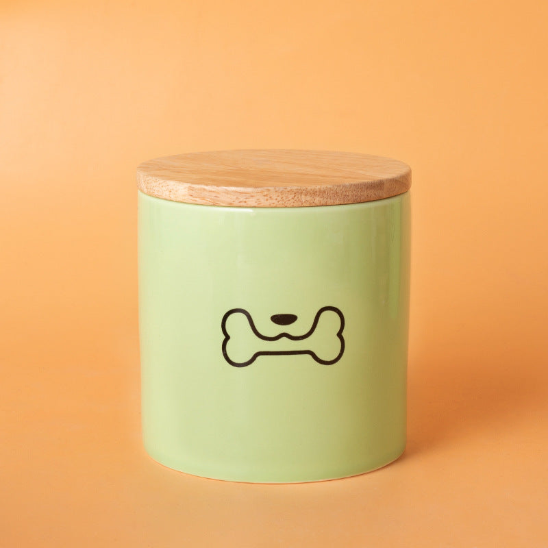 Pet Urn Green Urn Cat and Dog Large Ceramic Urn Wood Cover Sealed Waterproof Funeral Supplies Pet