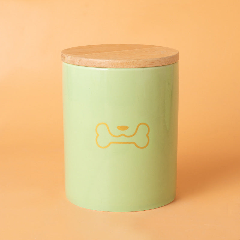 Pet Urn Green Urn Cat and Dog Large Ceramic Urn Wood Cover Sealed Waterproof Funeral Supplies Pet