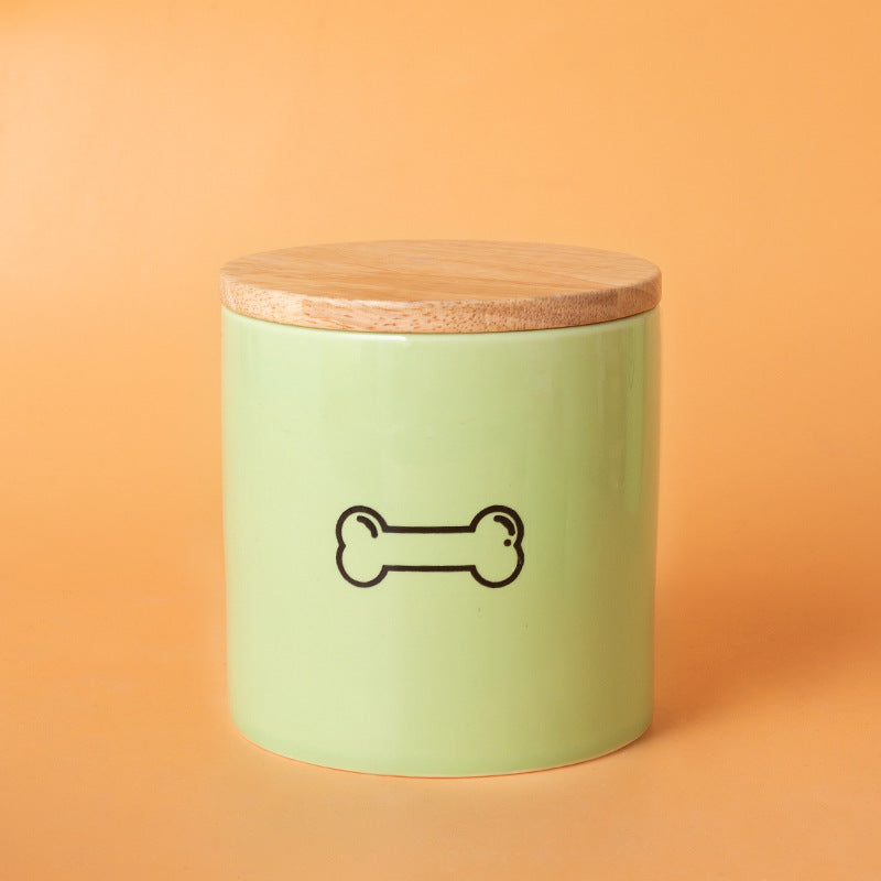 Pet Urn Green Urn Cat and Dog Large Ceramic Urn Wood Cover Sealed Waterproof Funeral Supplies Pet