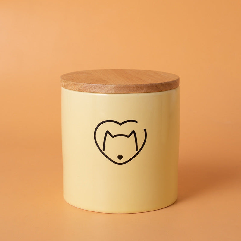 Pet Urn Yellow Pet Urn Medium and Small Dog Sealed Moisture-proof Urn Cat Dog Large Medium Small Ceramic Urn