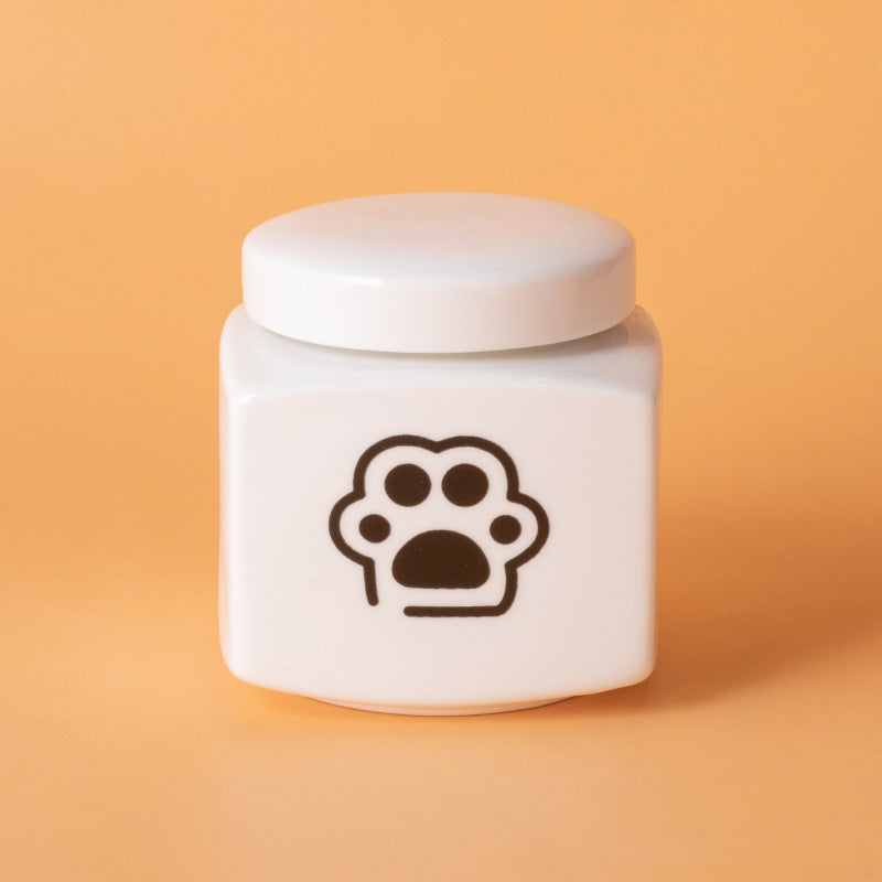 Pet Urn Ceramic Urn Dog Cat Ceramic Pet Memorial Jar Funeral Supplies Sealed Lid Bone Jar