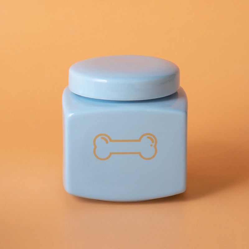 Pet Urn Ceramic Urn Dog Cat Ceramic Pet Memorial Jar Funeral Supplies Sealed Lid Bone Jar