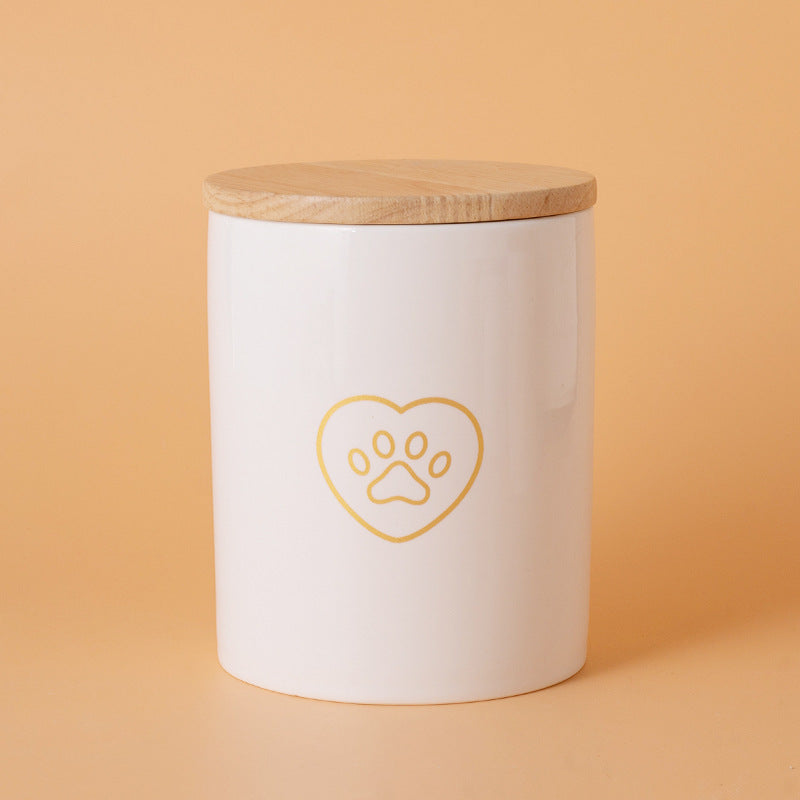 Pet Urn White Pet Urn Large Medium Small Ceramic Sealed Box Cat Dog Passed Away Hair Commemorative Funeral Supplies