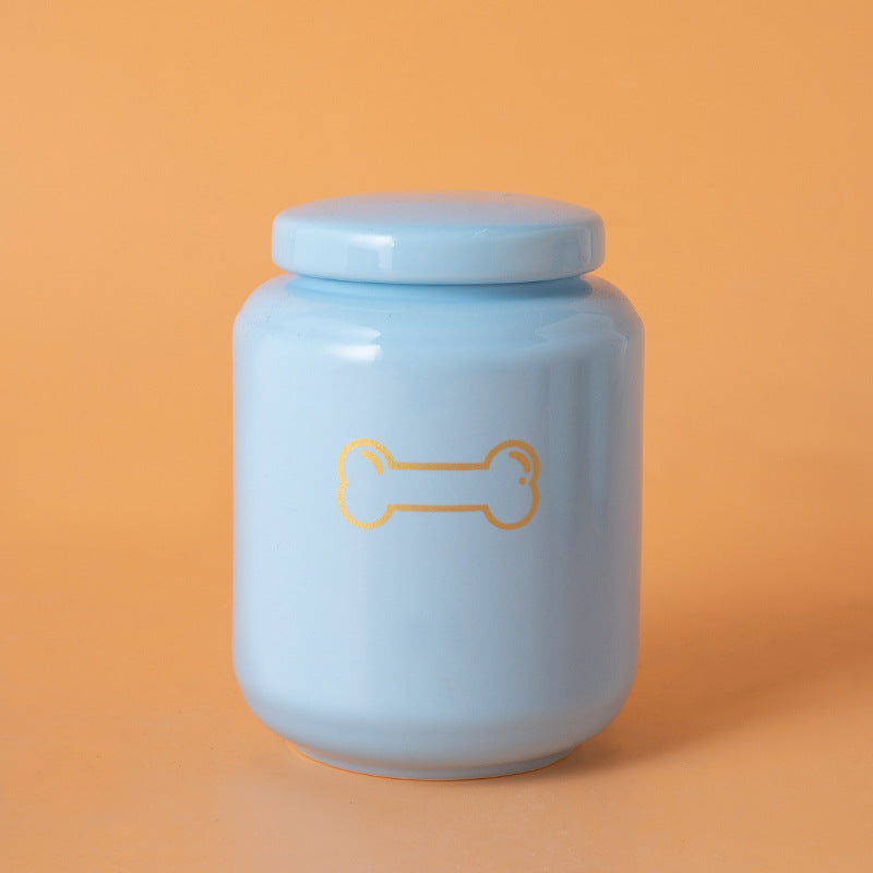 Pet Urn Dog Cat Ceramic Pet Memorial Jar Sealed with Lid Bone Jar Funeral Supplies