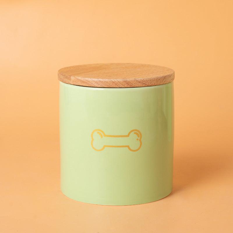 Pet Urn Green Urn Cat and Dog Large Ceramic Urn Wood Cover Sealed Waterproof Funeral Supplies Pet