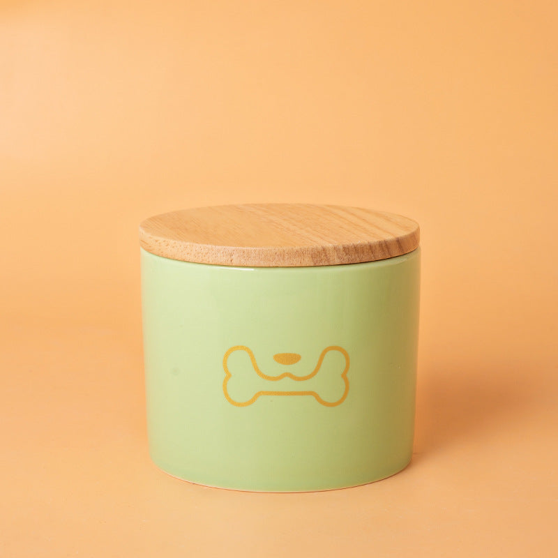 Pet Urn Green Urn Cat and Dog Large Ceramic Urn Wood Cover Sealed Waterproof Funeral Supplies Pet