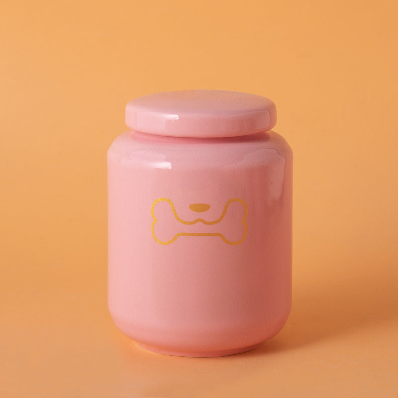 Pet Urn Dog Cat Ceramic Pet Memorial Jar Sealed with Lid Bone Jar Funeral Supplies