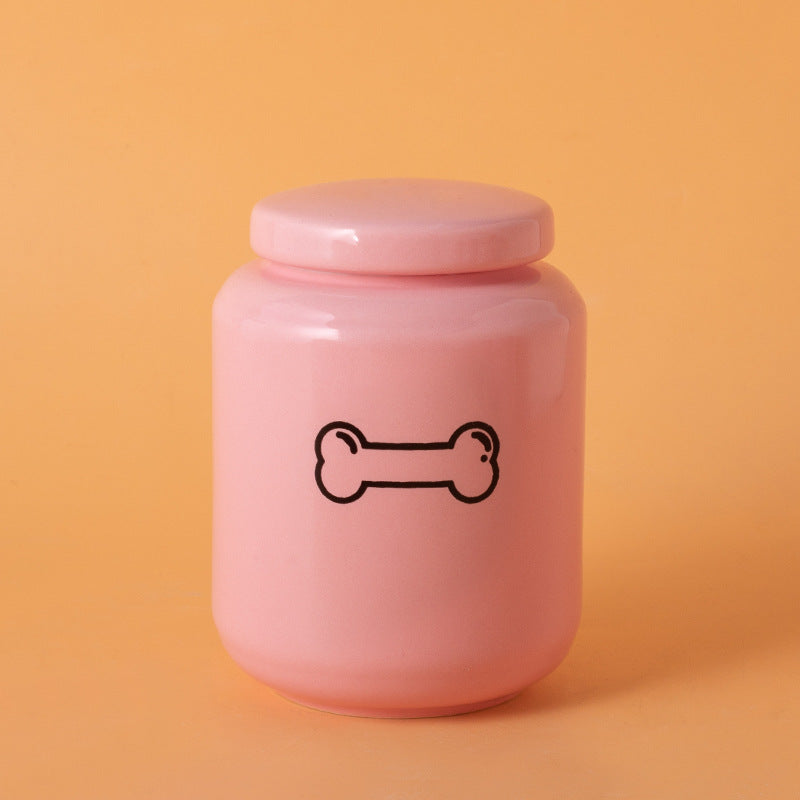 Pet Urn Dog Cat Ceramic Pet Memorial Jar Sealed with Lid Bone Jar Funeral Supplies