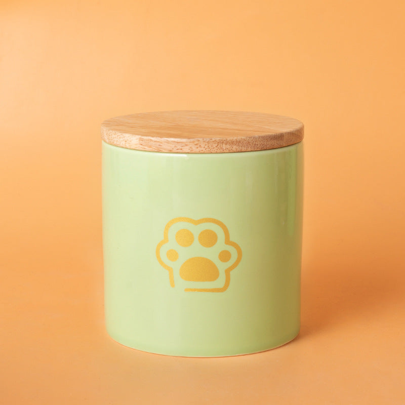 Pet Urn Green Urn Cat and Dog Large Ceramic Urn Wood Cover Sealed Waterproof Funeral Supplies Pet