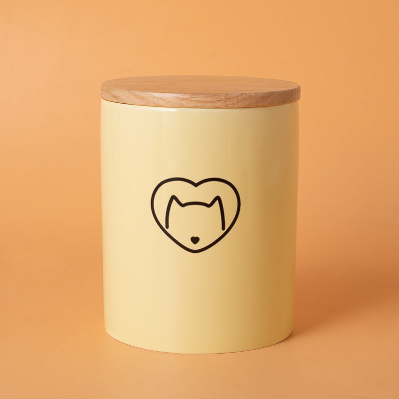 Pet Urn Yellow Pet Urn Medium and Small Dog Sealed Moisture-proof Urn Cat Dog Large Medium Small Ceramic Urn