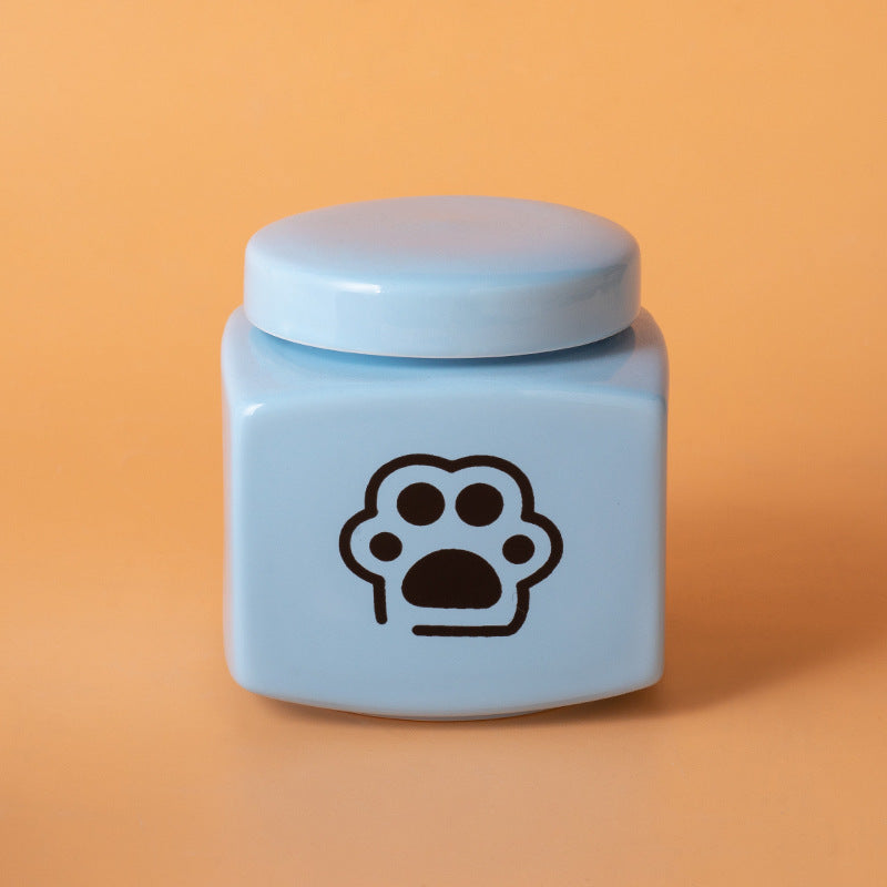 Pet Urn Ceramic Urn Dog Cat Ceramic Pet Memorial Jar Funeral Supplies Sealed Lid Bone Jar