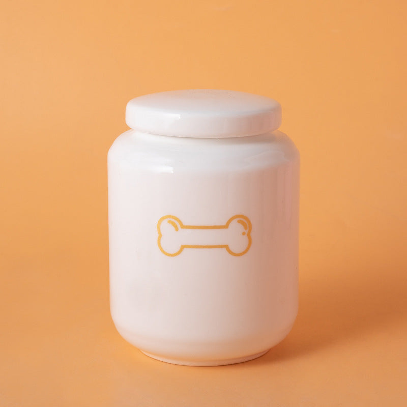 Pet Urn Dog Cat Ceramic Pet Memorial Jar Sealed with Lid Bone Jar Funeral Supplies