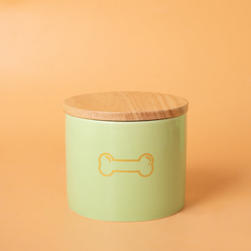 Pet Urn Green Urn Cat and Dog Large Ceramic Urn Wood Cover Sealed Waterproof Funeral Supplies Pet