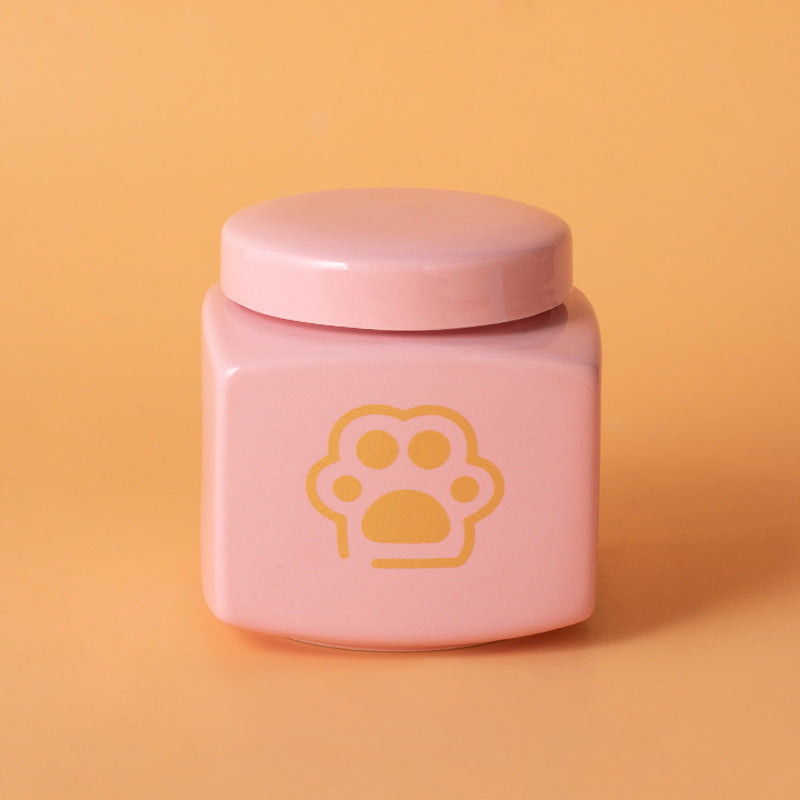 Pet Urn Ceramic Urn Dog Cat Ceramic Pet Memorial Jar Funeral Supplies Sealed Lid Bone Jar