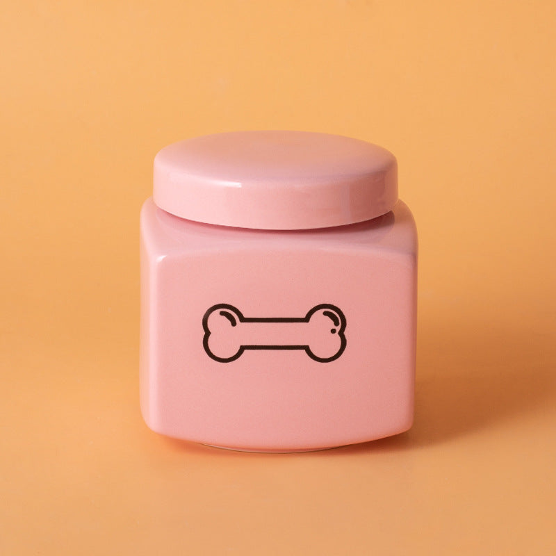Pet Urn Ceramic Urn Dog Cat Ceramic Pet Memorial Jar Funeral Supplies Sealed Lid Bone Jar