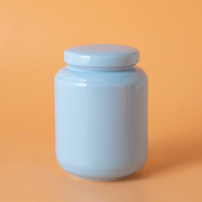 Pet Urn Dog Cat Ceramic Pet Memorial Jar Sealed with Lid Bone Jar Funeral Supplies